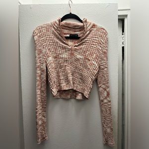 Urban Outfitters Half Zip Orange Sweater
